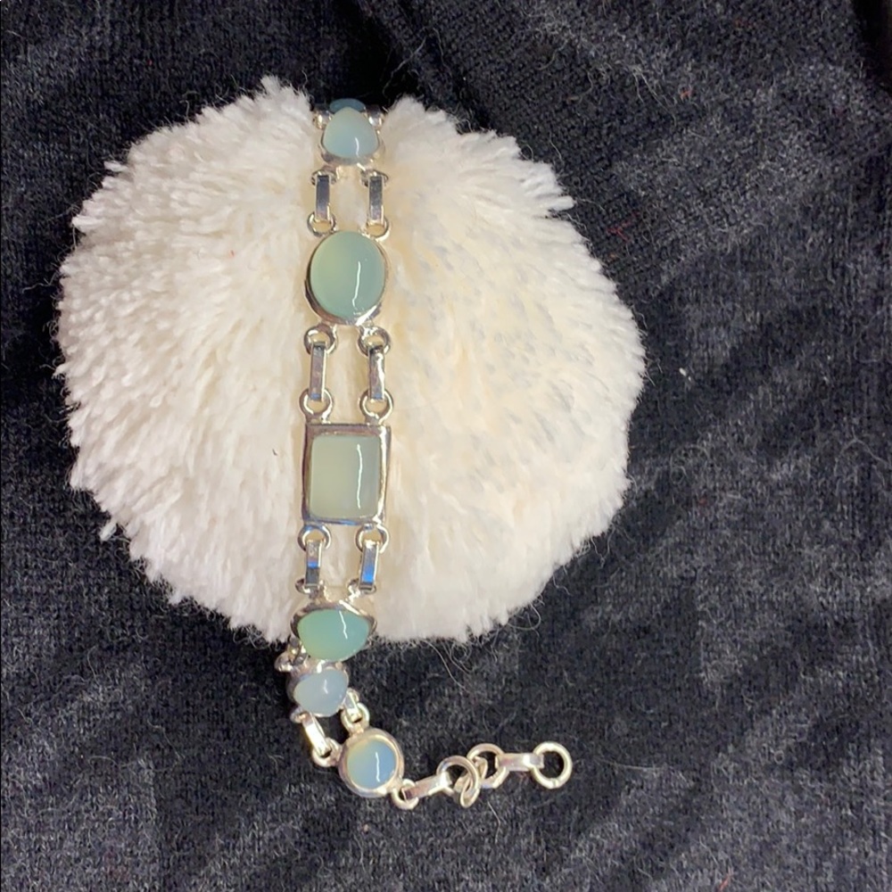 Chalcedony Sterling Silver Bracelet